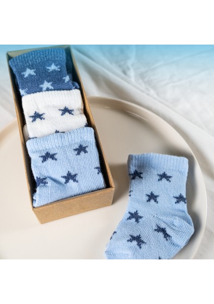 18 Çift Erkek Bebek Çorap Kutulu Patik Boy Set – Yıldız, Prens ve Desenli Modeller