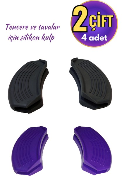 Silikon Tencere Tava Tutacağı Yanmaz Yapışmaz Tutamaç Eldiven 9x4 cm Renkli 2 Çift 4 Adetten Oluşur fiyatları