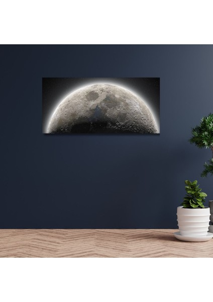 Hd Digital Baskı Ay ve Uzay Desenli Kanvas Tablo