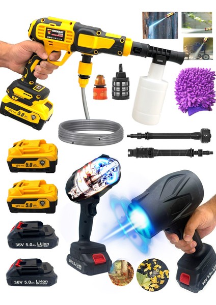 Çift Akülü Şarjlı Oto Araç Yıkama Köpük Makinesi Araç Üfleme Kurutma Makinesi Ikili Set