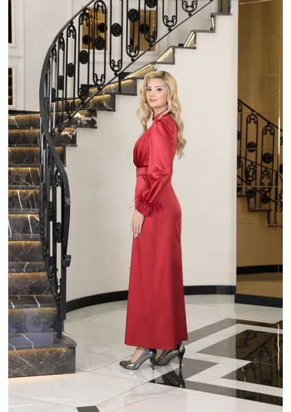 Tesettür Abiye Saten Lara modelleri