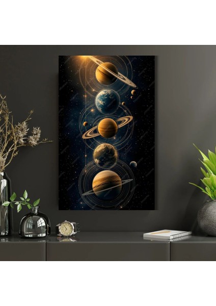 Kanvas Tablo Dijital Baskı Astroloji Gezegenler Tablosu Salon Duvar Tablosu