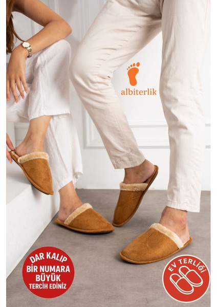 Kadın Erkek Kombin Ev Terlik Içi Kürklü Çeyiz Terliği Kışlık Terlik Ses Yapmaz Hafif Taban