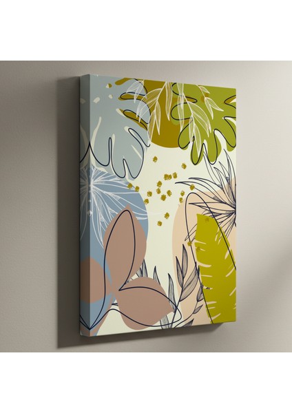 Soyut Tropikal Bitki Desenli Tablo
