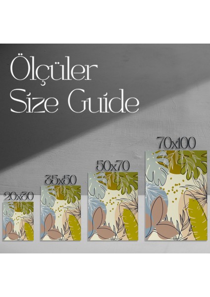 Soyut Tropikal Bitki Desenli Tablo modelleri