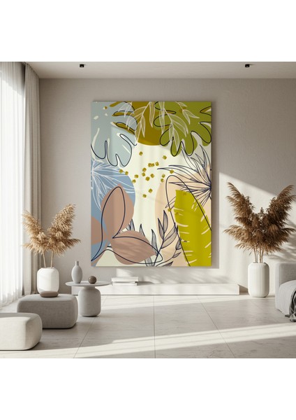 Soyut Tropikal Bitki Desenli Tablo fırsatları