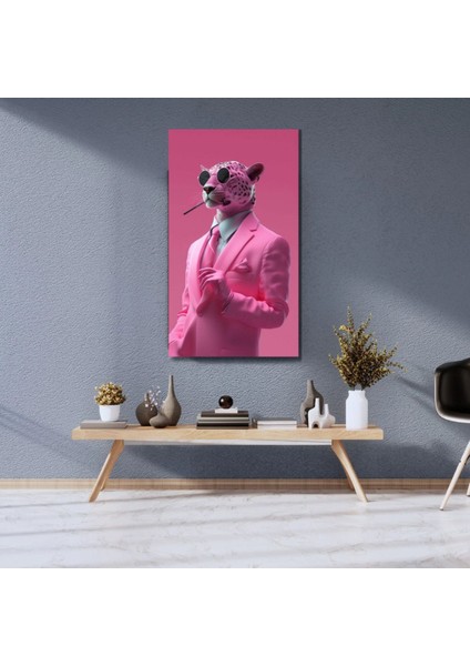 Hd Digital Baskı Kanvas Tablo Takım Elbiseli Pembe Panter Ofis Ev Duvar Tablosu fiyatları