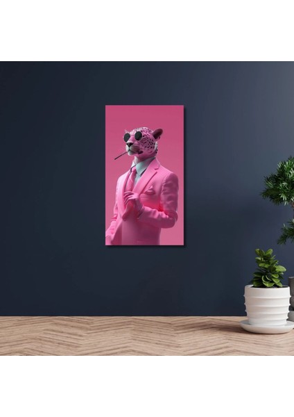 Hd Digital Baskı Kanvas Tablo Takım Elbiseli Pembe Panter Ofis Ev Duvar Tablosu modelleri