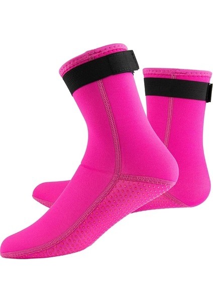 3mm Neopren Dalış Islak Takım Bot Tüplü Şnorkel Kayak Yürüyüş Sıcak Çoraplar Gül L Xl Xxl (Yurt Dışından)