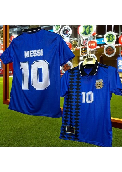 Messi Arjantin 1994 Millî Futbol Takımı Halı Saha Forma Mavi Tişört fırsatları