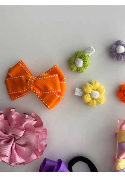 Fiyonklu Saç Tokası 12'li – Renkli Set, Günlük & Okul fiyatları