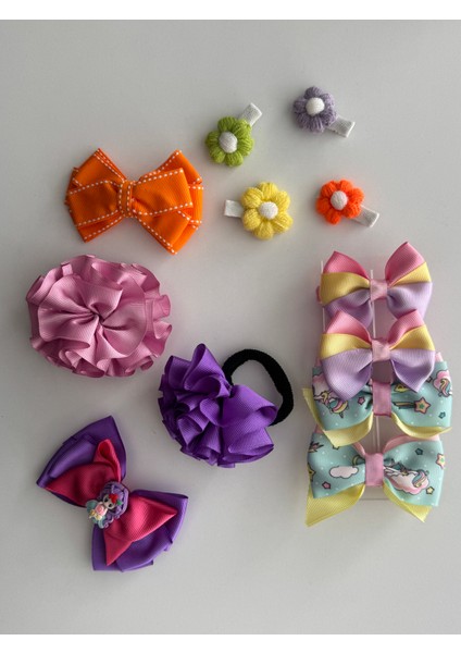 Fiyonklu Saç Tokası 12'li – Renkli Set, Günlük & Okul indirimleri