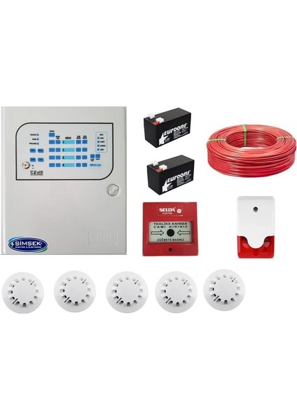 5 Li Yangın Alarm Seti Kablo Dahil