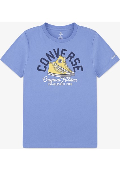 Retro Remix Çocuk Mavi T-Shirt