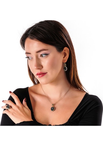 Kösem Sultan Siyah Bakır El Yapımı Kristal Taşlı Kararma Yapmaz Kadın Küpe Kutulu fiyatları