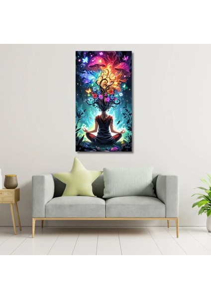 Kanvas Tablo Dijital Bask Fantastik Yoga Temalı Salon Duvar Tablosu