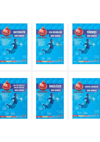 Nartest 7. Sınıf Mod Tüm Dersler Soru Bankası Seti 6 Kitap Nartes