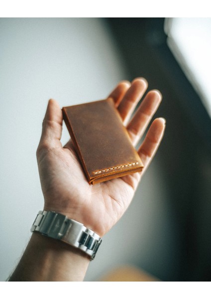 Hakiki Deri El Yapımı Dünyanın En Minimalist Cüzdanı fırsatları