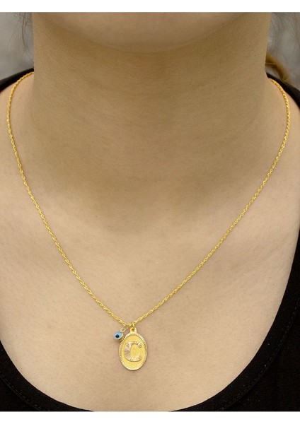 14 Ayar Altın Nostaljik C Harfli Kolye