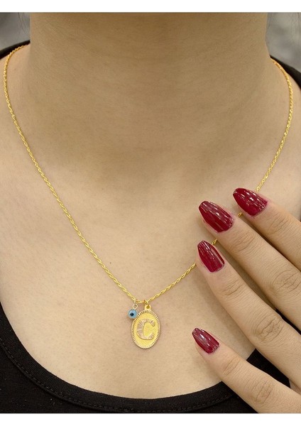 14 Ayar Altın Nostaljik C Harfli Kolye fırsatları