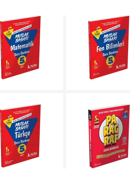 Muba 5. Sınıf Mutlak Başarı Tüm Dersler Soru Bankası Seti 4 Kitap