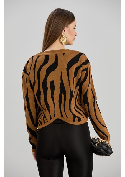 Zebra Desenli Kazak Toprak indirimleri