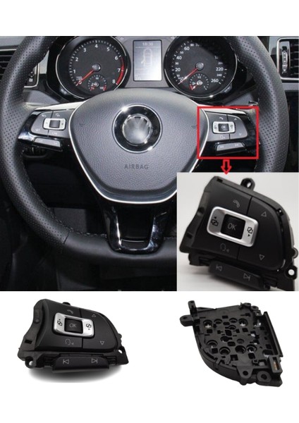 [volkswagen Direksiyon Düğme Tuş Takımı Sağ Taraf 5G0959442 - 28063534]
