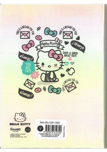 Vıctorıa's Journals 524-1932 Hello Kıtty Smyth Flexy Esnek Vegan Deri Kapaklı 13X18 80 Gr. 80 Yaprak Çizgili Defter fiyatları