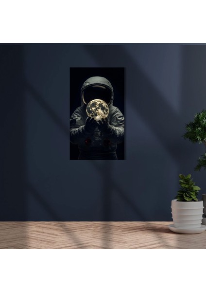 Kanvas Tablo Dijital Baskı Astronot ve Aytablosu Salon Duvar Tablosu modelleri