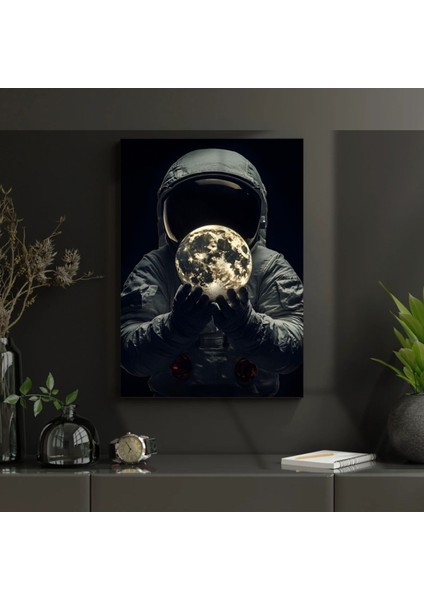 Kanvas Tablo Dijital Baskı Astronot ve Aytablosu Salon Duvar Tablosu fırsatları