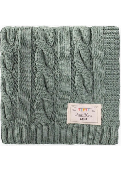 Saç Örgü Triko Battaniye 80X100 cm (+/-5 Cm) Mint Yeşili