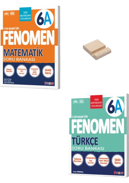 6. Sınıf A Serisi Matematik ve Türkçe Soru Bankası + Telefon Standı