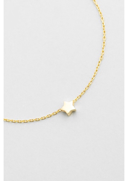 Little Star 18 Ayar Sarı Altın Kaplama Gümüş Minimal Bileklik indirimleri