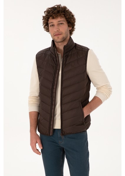 Erkek Koyu Kahverengi Yelek (Dokuma) 50310045-VR084