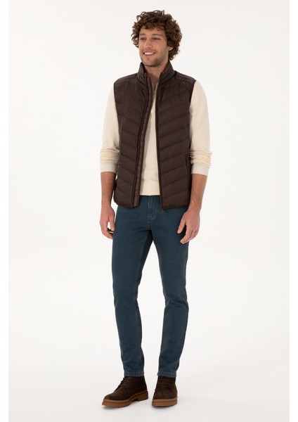 Erkek Koyu Kahverengi Yelek (Dokuma) 50310045-VR084 fırsatları