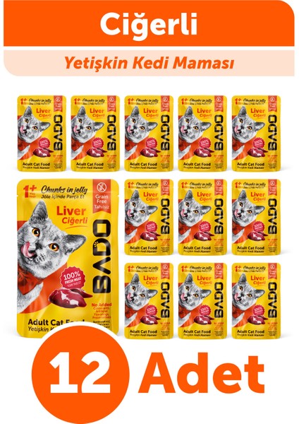 Yetişkin Yaş Kedi Maması Ciğerli 85GR 12'li