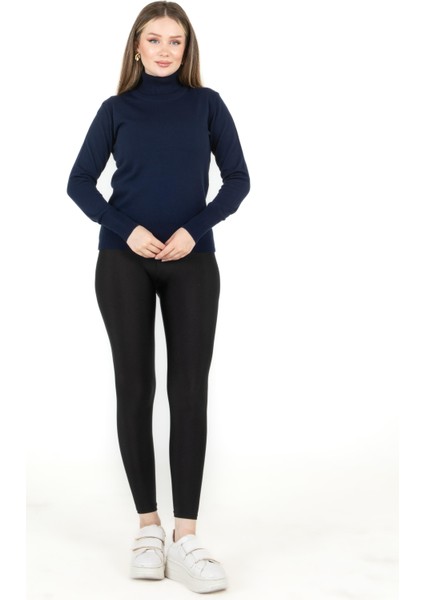 Balıkçı Yaka Basic Kazak Lacivert