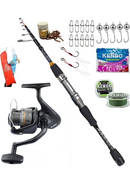 Okuma ARIA-1000A 2.28MT 0,5-10GR Ryuji Rock Fish Teleskopik Lrf Olta Takımı Seti