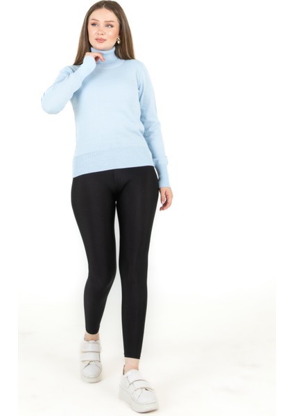 Balıkçı Yaka Basic Kazak Mint