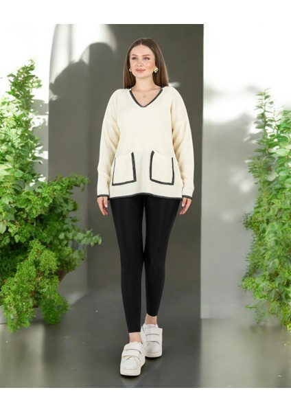 V Yaka Cepli Kazak Ekru