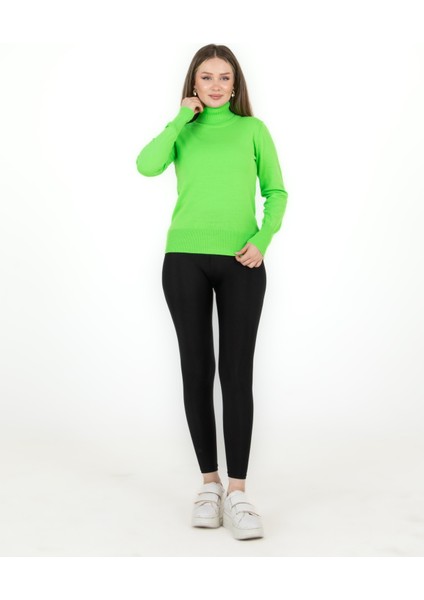 Balıkçı Yaka Basic Kazak Yeşil