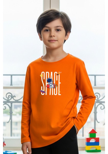 Erkek Çocuk Bisiklet Yaka Baskı Detaylı 3'lü Basic Sweatshirt modelleri