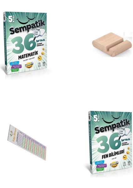 5. Sınıf Sempatik Fen Matematik 36 Haftalık Kazanım Denemeleri + 2025-2026 + Telefon Tutucu+Çözüm Ayracı
