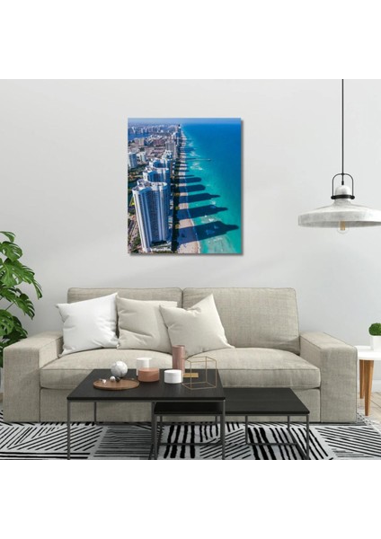 Kanvas Tablo Dijital Baskı Miami Sahili Manzara Tablosu Salon Duvar Tablosu