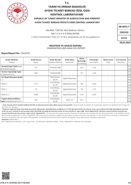 Natürel Sızma Zeytinyağı 20 Lt Toprak Serisi Yüksek Polifenol ; 0,48 Asit, Pestisit Içermez fırsatları