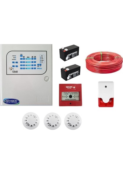 3 Lü Yangın Alarm Seti Kablo Dahil