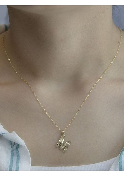ZEYNEPLİ GOLD 14 Ayar Altın Küçük Füzyon M Harfli Kolye modelleri