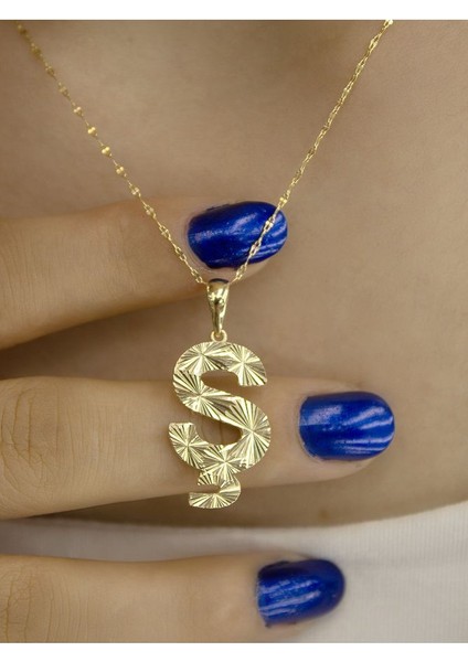 ZEYNEPLİ GOLD 14 Ayar Altın Büyük Füzyon Ş Harfli Kolye fırsatları
