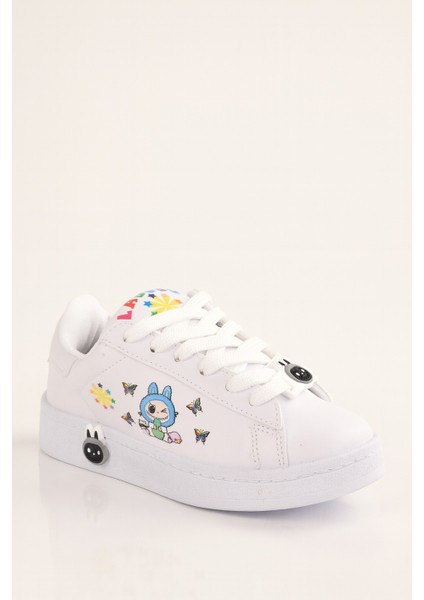 Labubu Baskılı Bağçıklı Kız Çocuk Spor Ayakkabı Sneaker(Kol Saati Hediyeli ) modelleri