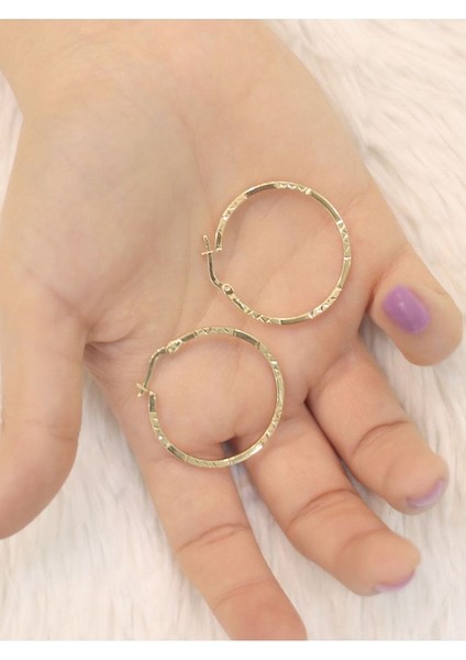 14 Ayar Altın Vascon Halka Küpe modelleri